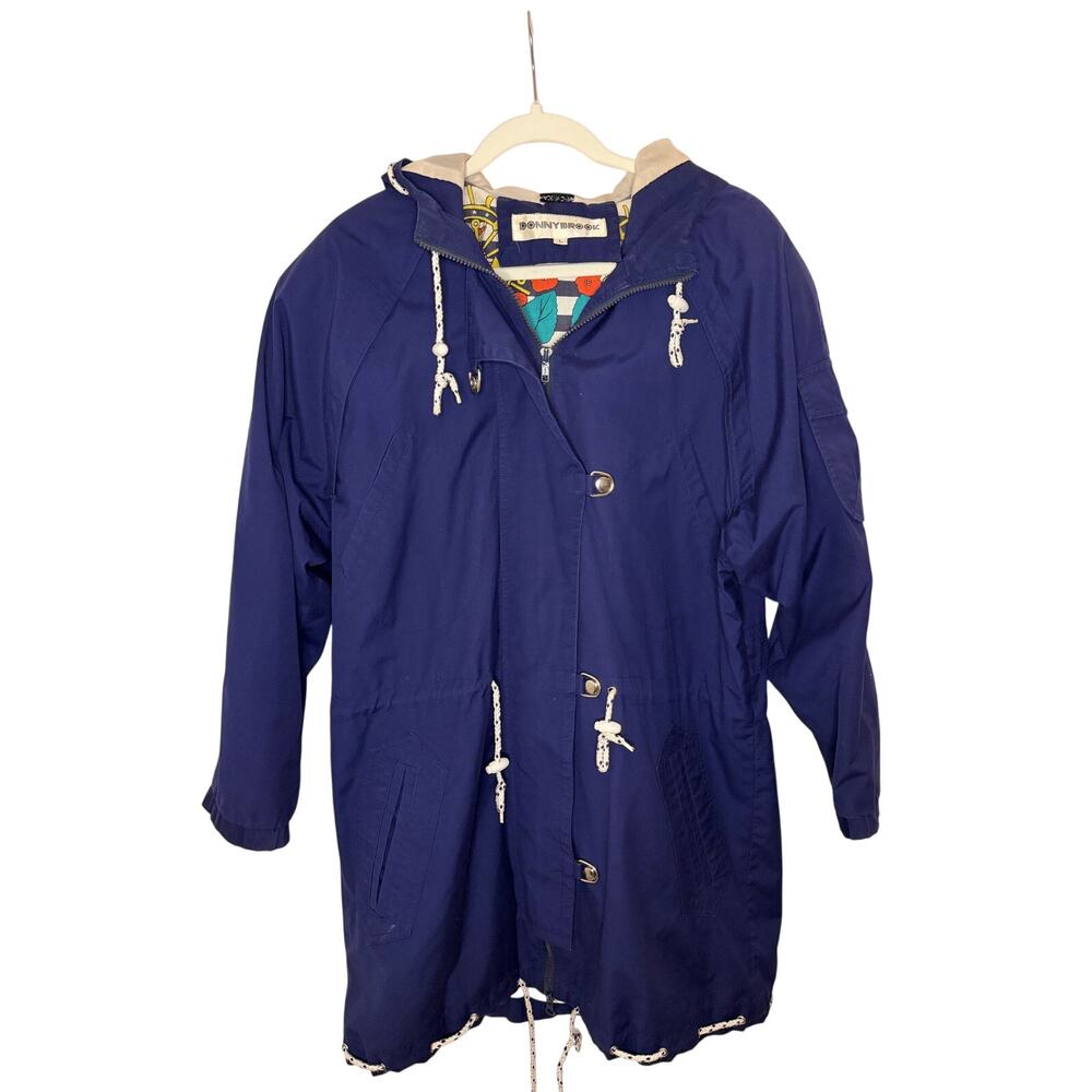 1990s Vintage Donny Brook Jacket Navy Blue w/Hood Jacket Women's Large